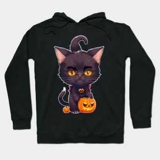 spooky tomcat cat pumkin Hoodie